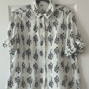 Anne Fontaine black and white blouse.